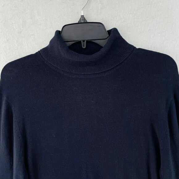 H&M Sweater Men's Sz M Blue Regular Fit Knitted Turtle Neck Ribbed Trim Pullover - Picture 6 of 9